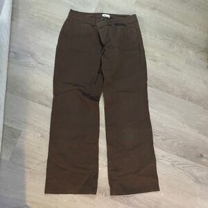 Dockers Metro Pant Womens 12P Brown Straight Leg Cotton Stretch Chino